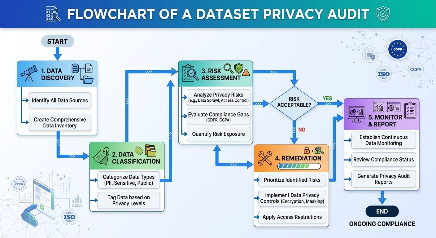 Flowchart of dataset privacy audit stages